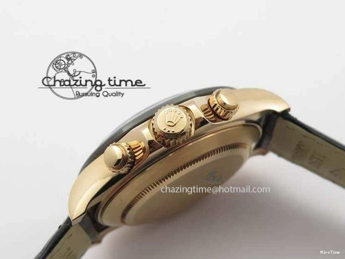 MiroTime 0315 Daytona 116515 Noob 1:1 Best Edition RG Black Dial On Black Leather Strap A NewStyle 3789